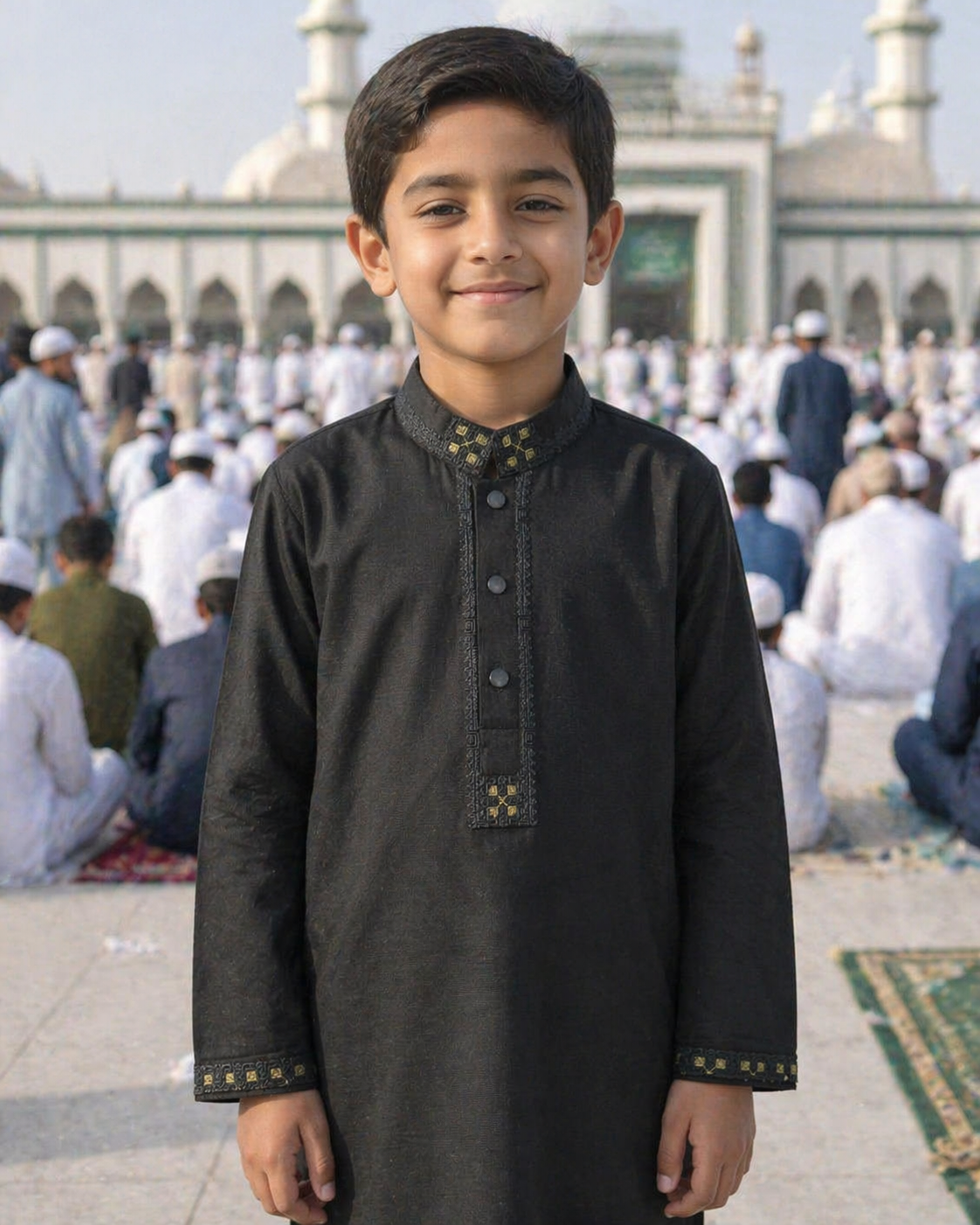 202604241001082-3.png Dulha Black Panjabi for Kids-(ire) 20-30 - Image 1