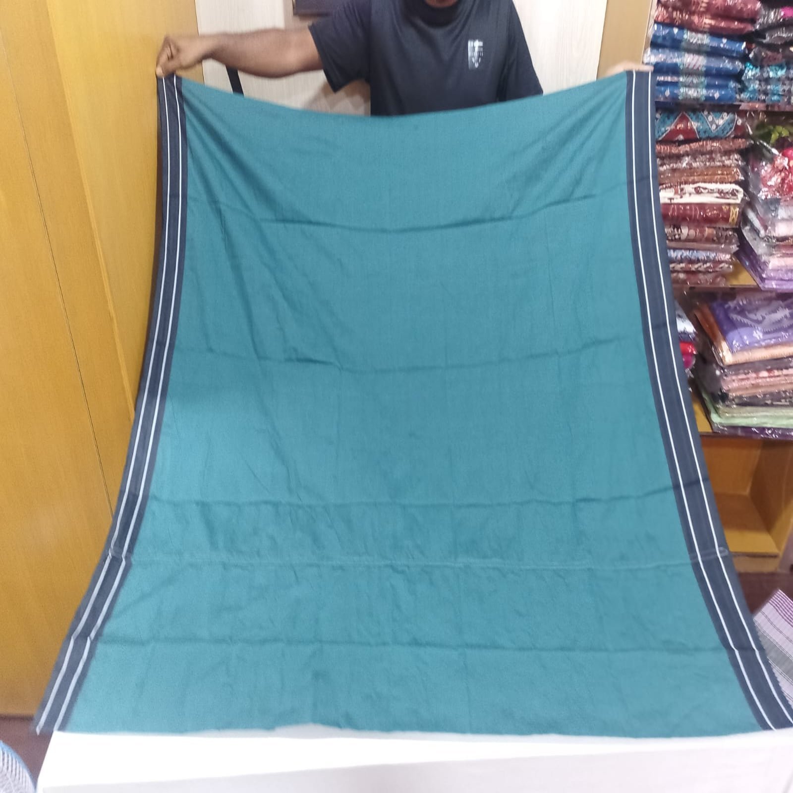 202604271055582-3.jpg Cotton Lungi – Premium Solid Color with Border - Image 1