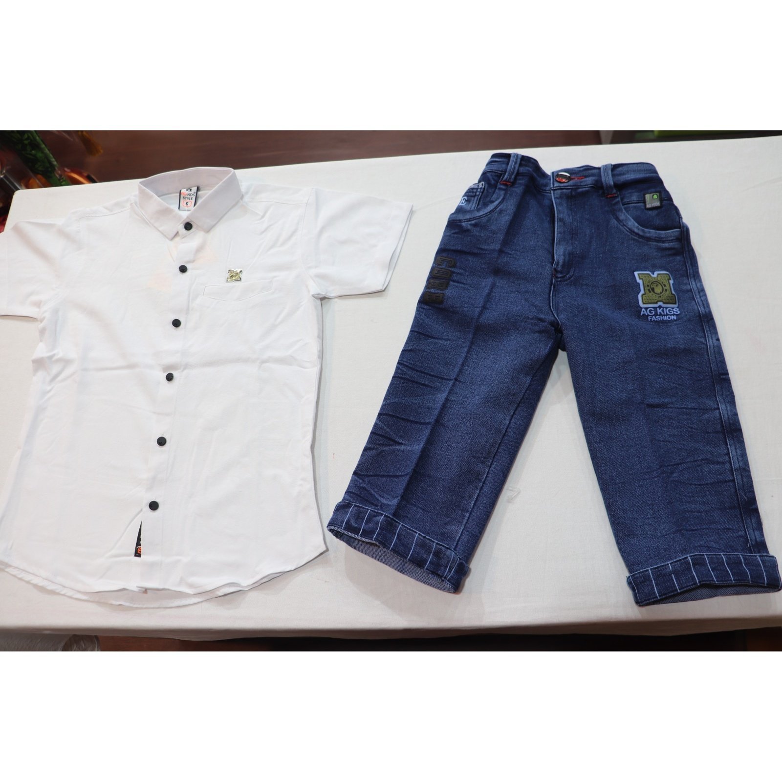 202604290729502-3.jpg Half Shirt and Half Pant Set For Boys 4-6 - Image 1