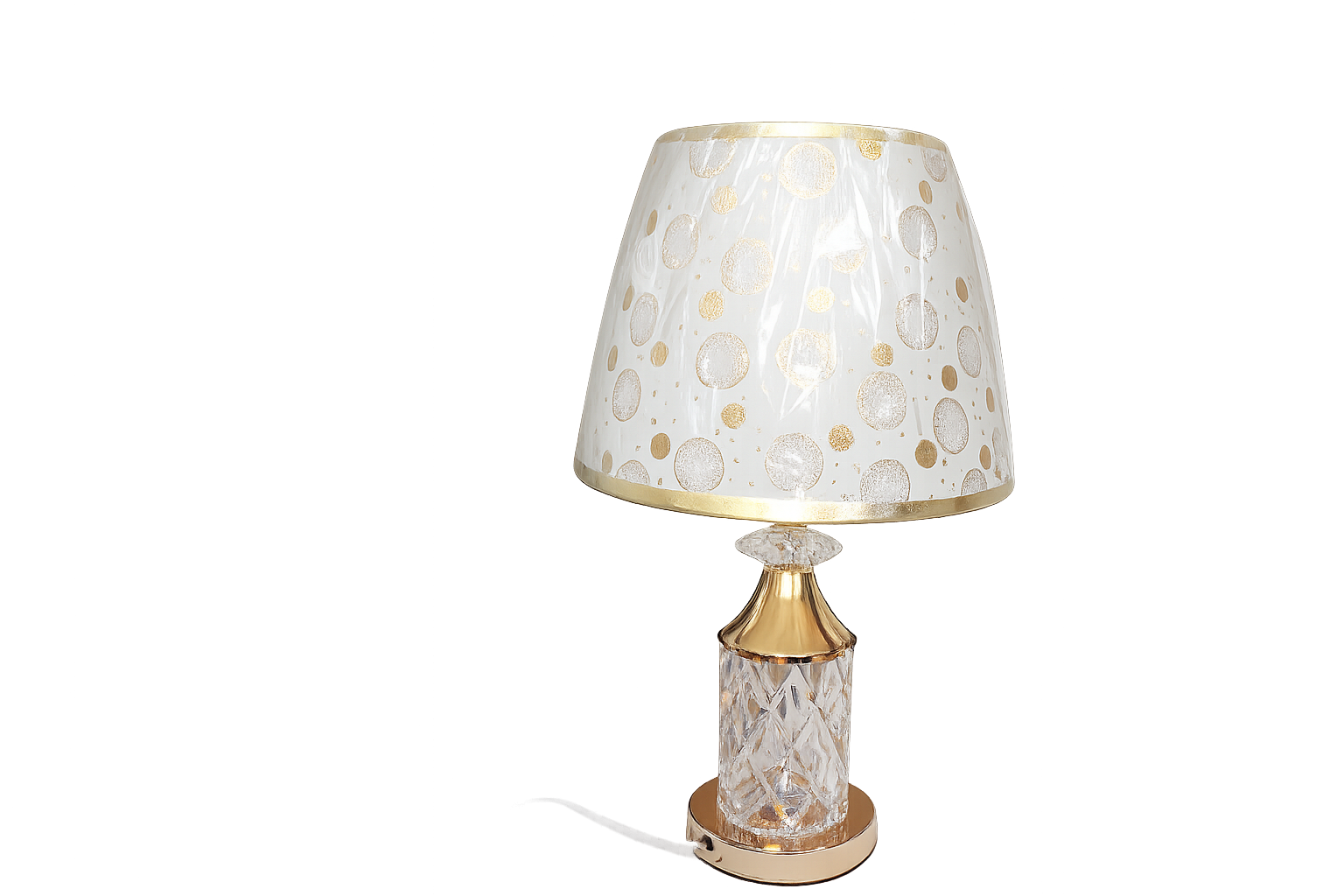 202605030759312-4.png Metal & Crystal Stone Golden Shade Table Lamp - Image 1